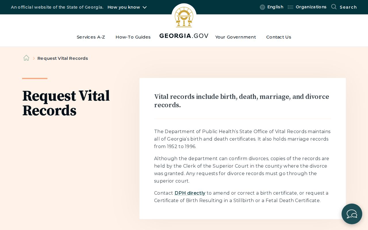 Woodstock public records Georgia vital records request options