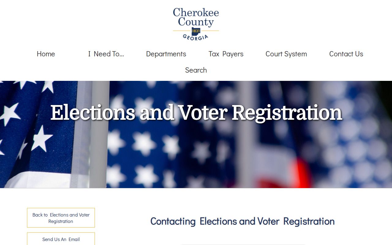 Cherokee County contact office for Woodstock voter registration records
