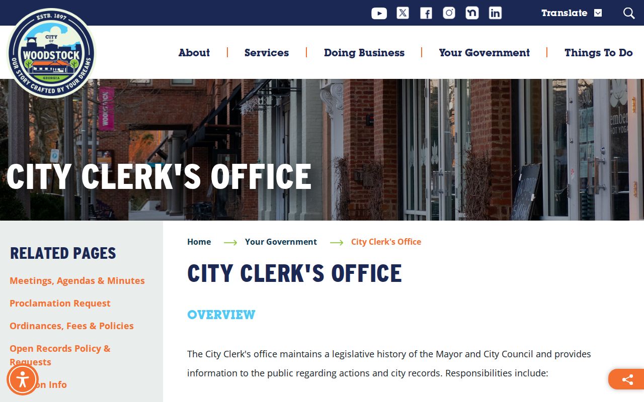 Woodstock people search using city clerk records