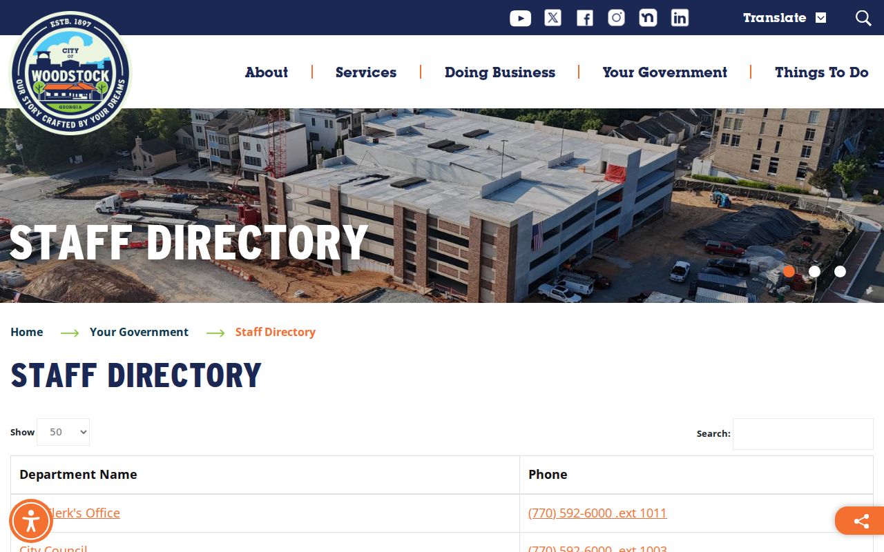 Woodstock people directories for city departments